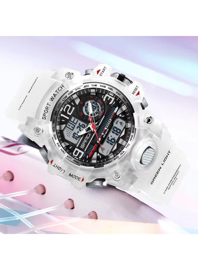 Sanda 3353 Fashionable And Cool Watch women Outdoor Swimming Sports Waterproof Watch Junior High School Students Multi-Functional Dual Display Electronic Watch - Image 3