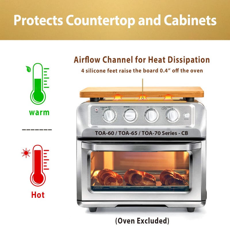 Umilife Cutting Board Compatible with TOA-70/TOA-65/TOA-60 Series Air Fryer (Oven Excluded), Accessories for Convection Toaster Oven, Creates Storage Space, Protects Cabinet Cupboard - Image 3