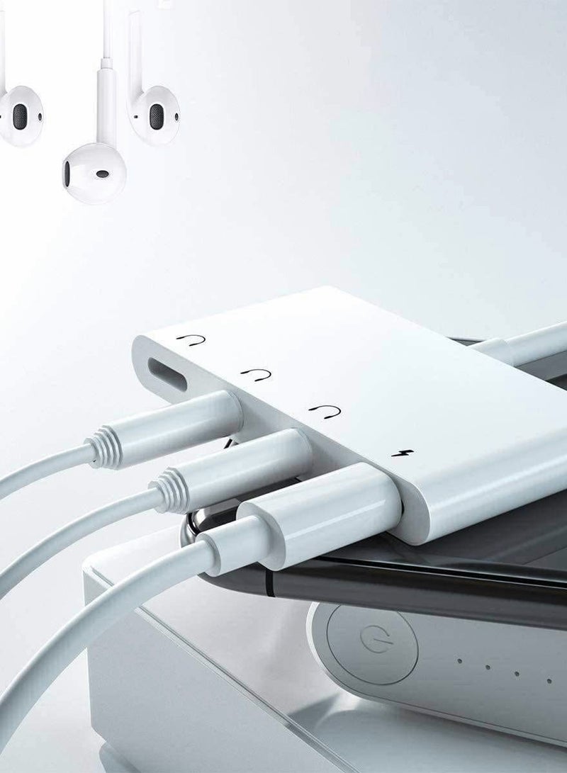 SYOSI 4-in-1 Headphone Jack Audio Charger Adapter and Splitter, iPhone Headphone Jack, Dual 3.5mm Headphone Jack, Charging Port for iPhone - Image 3