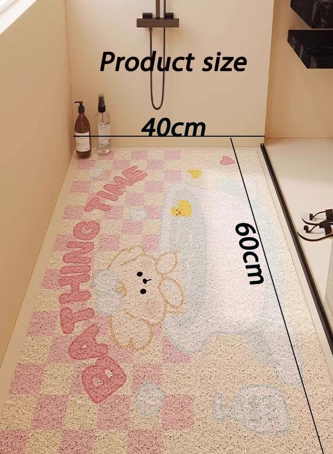 شو وو سجادة حمام مانعة للانزلاق بتصميم رسوم متحركة رائعة، غير قابلة للانزلاق، تصميم رسوم متحركة، وقت استحمام رائع، مقاومة للماء، متينة، ديكور حمام، آمنة، ملحق حمام لطيف - Image 2