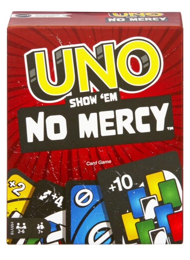 Mattel Games UNO Show Em No Mercy Card Game - New Party Table Family Entertainment UNO Games - Are Wild for 2-10 Players, 7+Years Old - Image 1