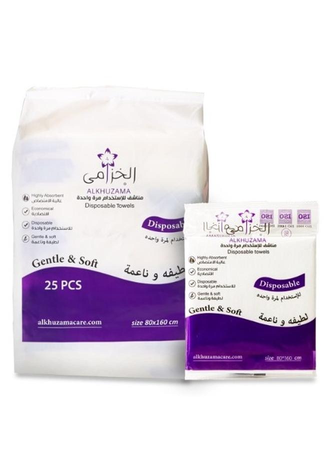 الخزامى مناشف الخزامى مقاس 80×160 شدة 25 قطعة للاستخدام مرة واحدة