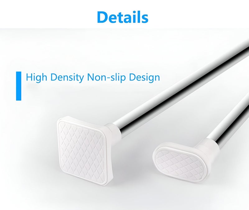 Telescopic Shower Curtain Rod - 200cm Non-Slip Stainless Steel Pole for Bathroom Windows, Durable, Adjustable Length, Suitable for Modern Bathroom Styles - Image 4