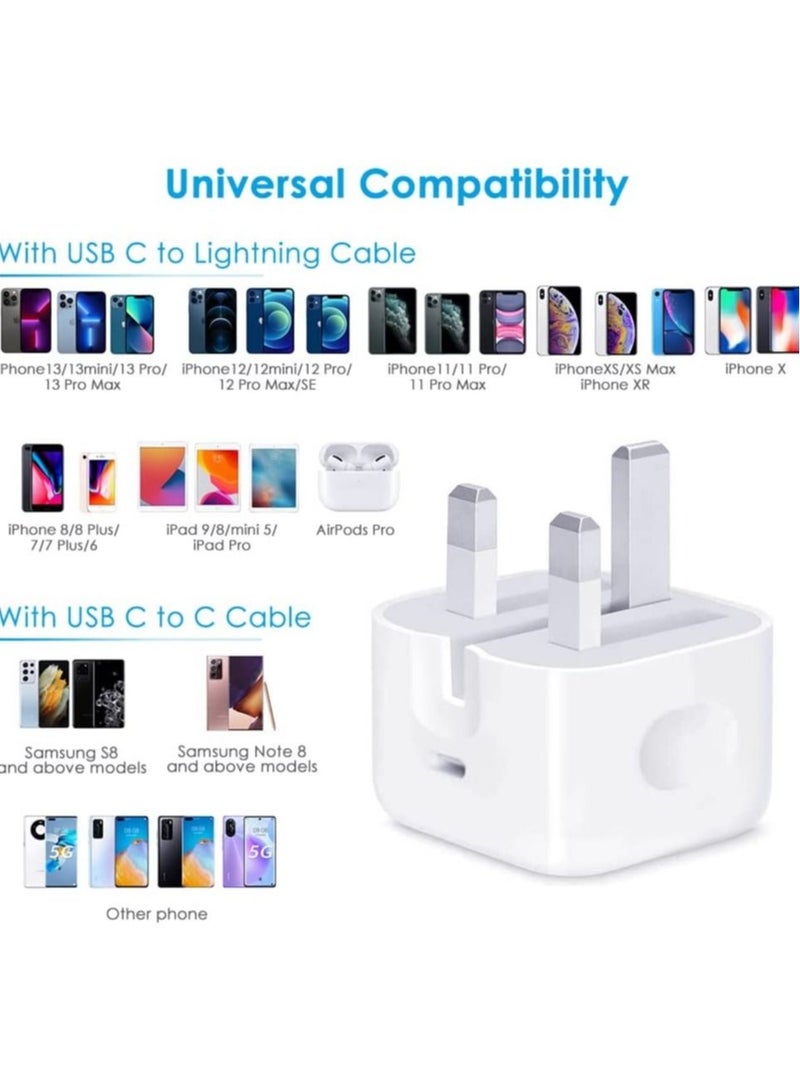 MFi Certified 20W USB C Fast Charger Plug Cable for iPhone 13 12 Pro Max/Mini/11/XS/XR/X/8 Plus/iPad - Image 2