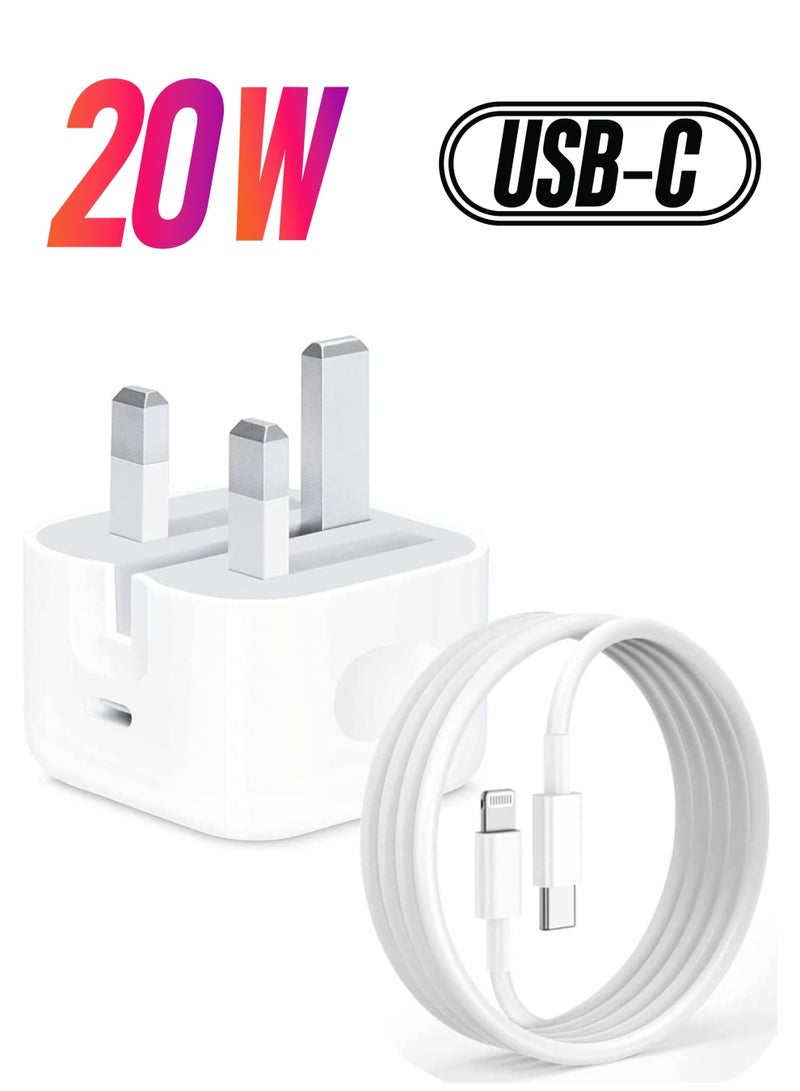 MFi Certified 20W USB C Fast Charger Plug Cable for iPhone 13 12 Pro Max/Mini/11/XS/XR/X/8 Plus/iPad - Image 1