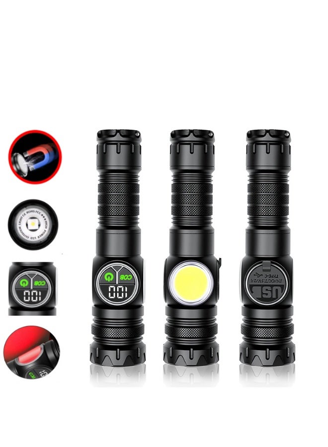 3 in 1 Real Rechargeable Flash Lamp 5000 Lumen Outdoor Powerful Cup Light , 5000mAh Visible LED Flash Light With Magnet Over 15 Hours Battery Time 9 Light Modes And SOS For Emergencies - Image 1