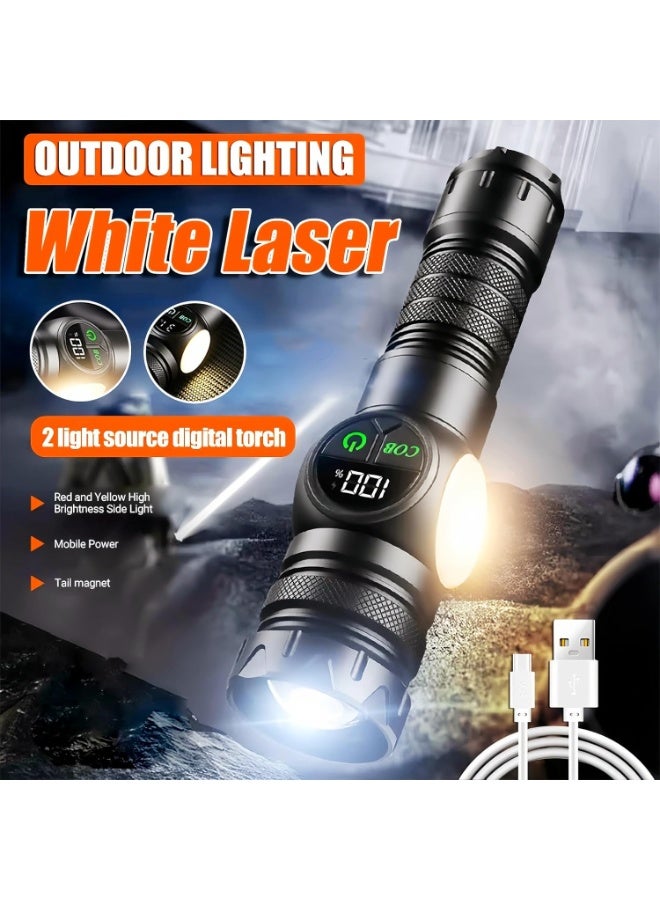 3 in 1 Real Rechargeable Flash Lamp 5000 Lumen Outdoor Powerful Cup Light , 5000mAh Visible LED Flash Light With Magnet Over 15 Hours Battery Time 9 Light Modes And SOS For Emergencies - Image 2