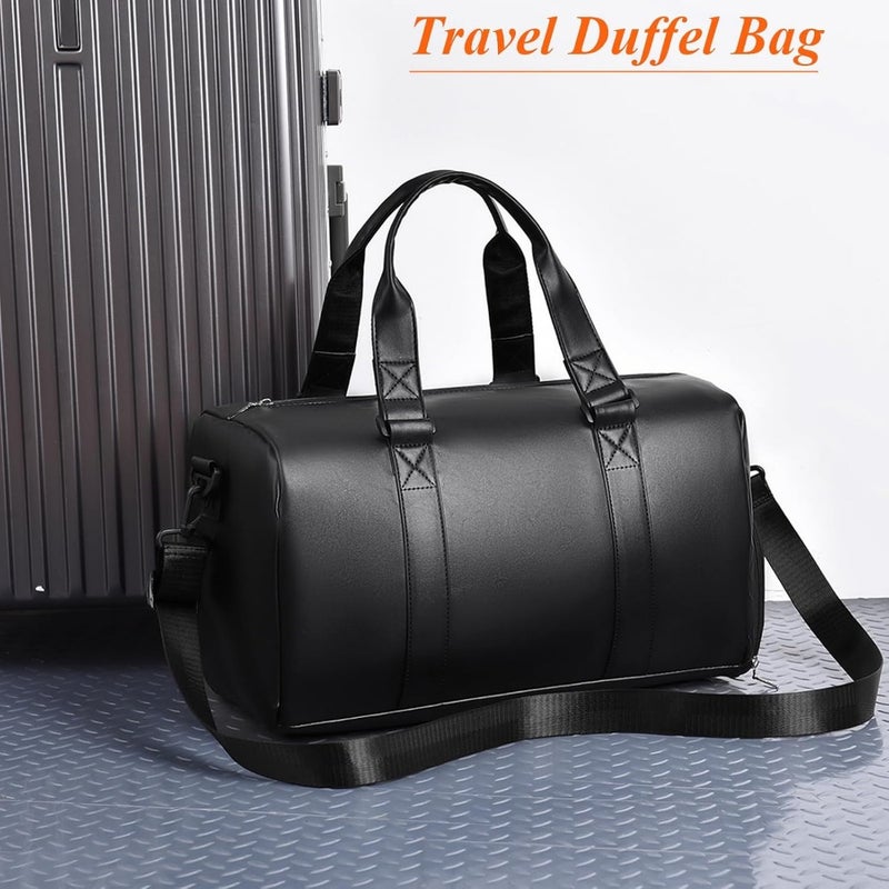 Sports gym bag for men and women: lightweight 35L black duffel with shoes compartment, ideal for travel, weekend trips, overnight stays, and carry-on use - Image 5