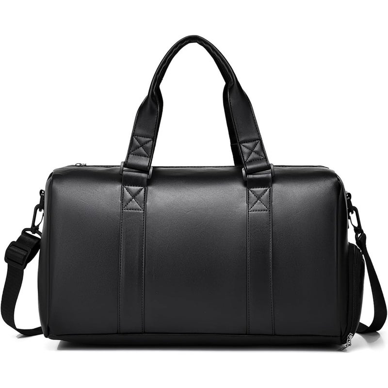 Sports gym bag for men and women: lightweight 35L black duffel with shoes compartment, ideal for travel, weekend trips, overnight stays, and carry-on use - Image 1