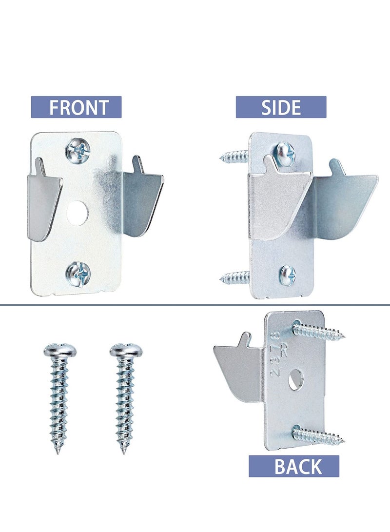 Excefore 10pcs Metal Curtain Rods Brackets, Sturdy Curtain Rod Holders with Screws, Wall Mounted Double Curtain Rod Support Hooks Wall Brackets Holder for Home Office, Silver - Image 4