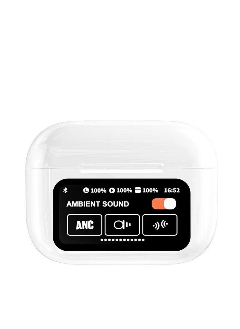 Neutral - A9Pro Microphone In Ear True Wireless Bluetooth 5.4 Earphones Low Latency Fast Charging IPX3 Waterproof Earphones with White Charging Box - Image 1