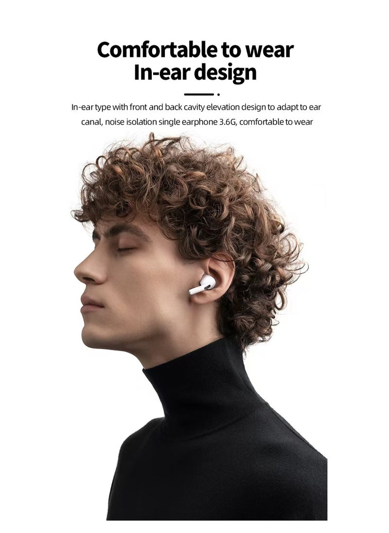 Neutral - A9Pro Microphone In Ear True Wireless Bluetooth 5.4 Earphones Low Latency Fast Charging IPX3 Waterproof Earphones with White Charging Box - Image 1