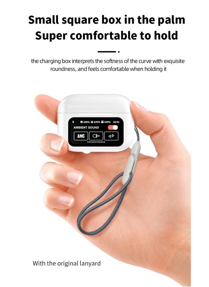 Neutral - A9Pro Microphone In Ear True Wireless Bluetooth 5.4 Earphones Low Latency Fast Charging IPX3 Waterproof Earphones with White Charging Box - Image 1