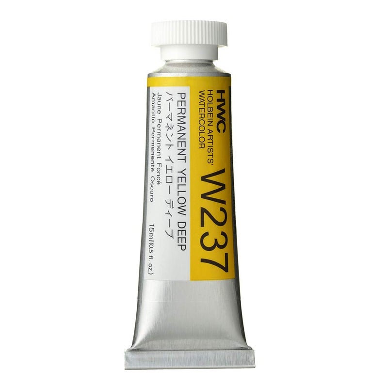 Holbein Artists Watercolor 15ml Tube Permanent Yellow Deep W237