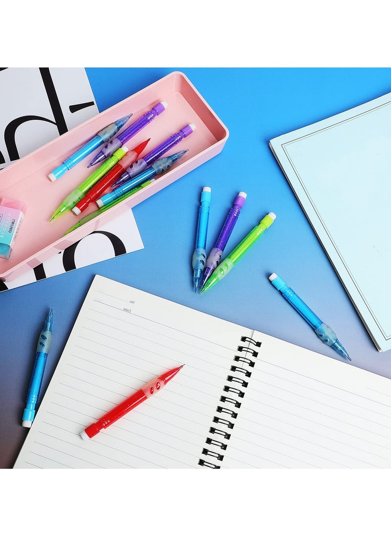 Colorful Mini Mechanical Pencils Set - 16 Pack 0.7mm Automatic Pencils with Erasers for Home, Office, School, Writing, Drawing, and Drafting Supplies - Image 3
