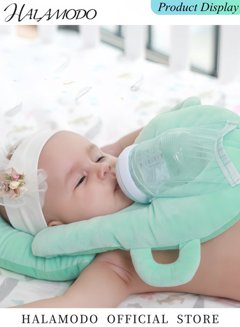 هالامودو وسادة رضاعة ذاتية التغذية قابلة للفصل مع جيب للزجاجة، وسائد دعم تغذية قابلة للتعديل، وسادة دعم متعددة الوظائف للطفل - Image 4