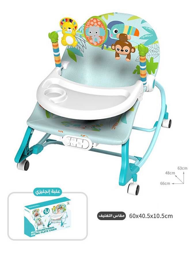 hibobi 3-in-1 Infant Rocking Chair with Mosquito Net, Soothing Music & Vibration Baby Bouncer, Adjustable Recliner, Feeding Seat & Toddler Walker with Wheels - Image 2