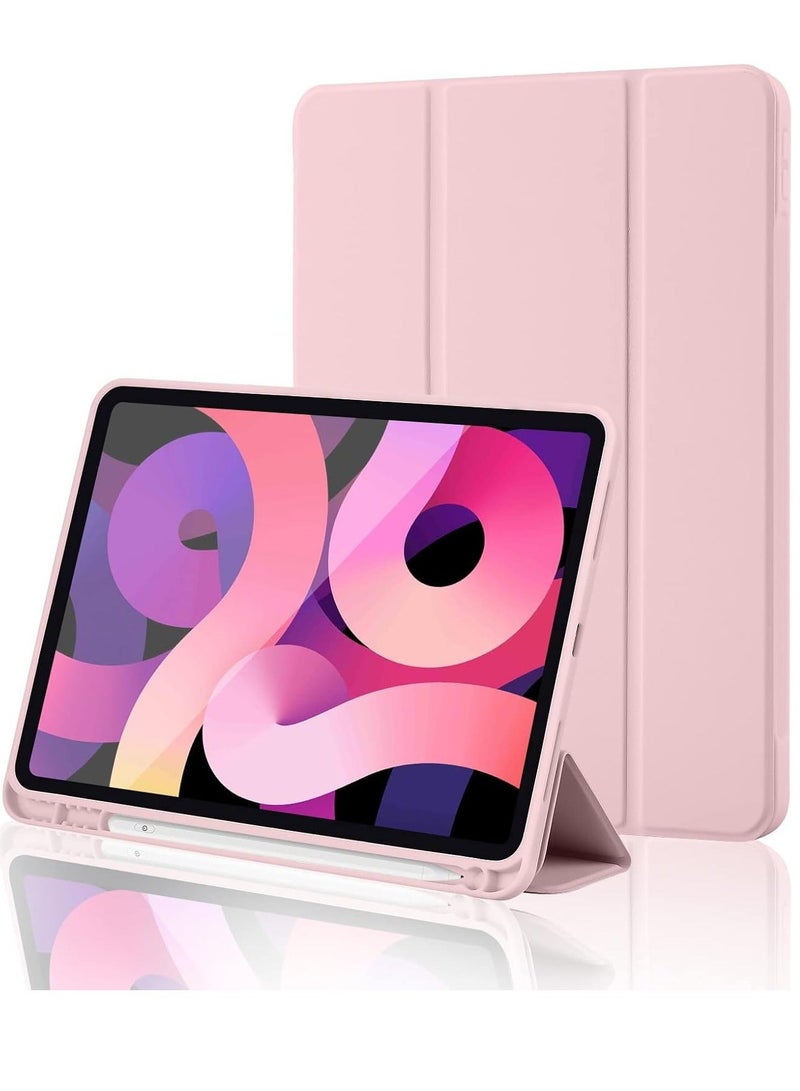 Raxoom Smart Trifold Stand Case for iPad 10th Generation (10.9 Inch, 2022) with Pencil Holder - Soft TPU Back, Auto Wake/Sleep - Pink - Image 1