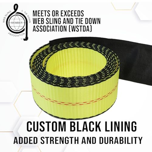 Boxer 4-Pack Car Tie Down with Snap Hook - Lasso Style – 2 inch x 10 Feet – Yellow Strap with Black Trim - Car Trailer Tie Down - Image 4