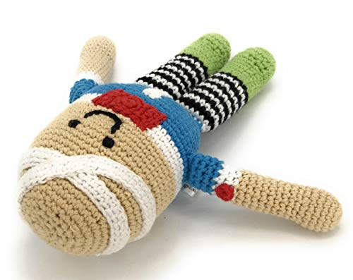 Pebble | Handmade Humpty Dumpty | Crochet | Fair Trade | Pretend | Imaginative Play | Rattle | Machine Washable - Image 3