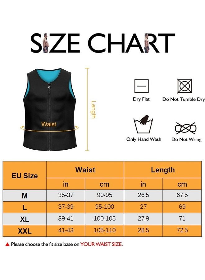 NIBEMINENT Men Waist Trainer Vest Neoprene Body Zipper 25x21x3cm  - Image 3