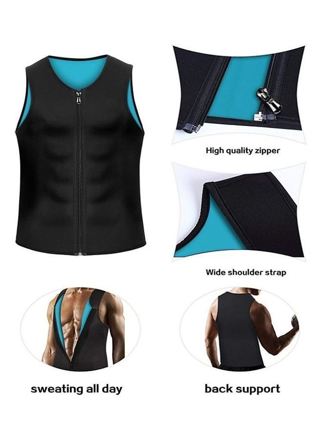 NIBEMINENT Men Waist Trainer Vest Neoprene Body Zipper 25x21x3cm  - Image 2