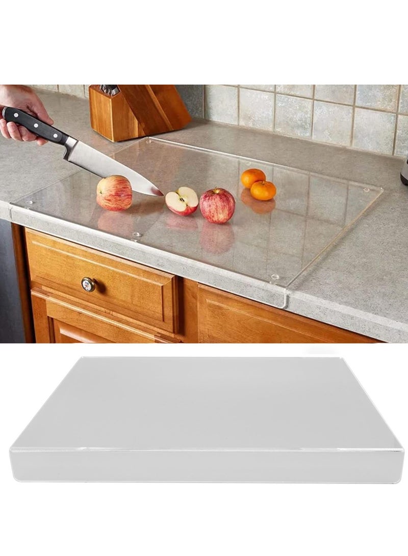XiuWoo Acrylic Cutting Board with Counter Lip, Clear Cutting Board for Countertop, Clear Countertop Cutting Board with Lip, Counter Protectors for Kitchen - Image 1