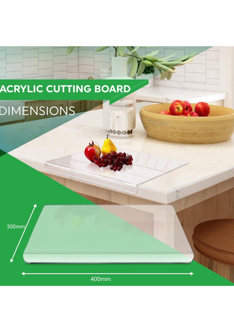 XiuWoo Acrylic Cutting Board with Counter Lip, Clear Cutting Board for Countertop, Clear Countertop Cutting Board with Lip, Counter Protectors for Kitchen - Image 5