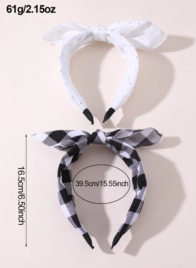 Take Two  Pack of 2 - Girls Checked and Embellished Headbands for Women | Best Price UAE