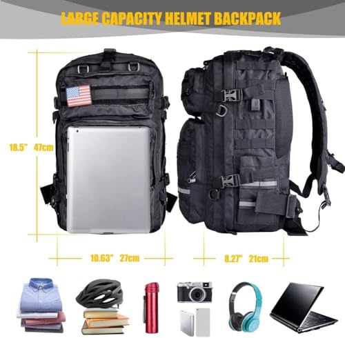Sresk Large Capacity Motorcycle Backpacks for Men, Hiking Backpacks with USB Charging Port Motorcycle Helmet Backpack Cycling Backpack - Image 3
