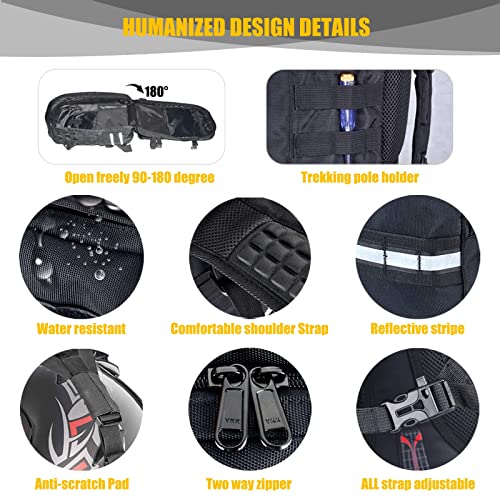 Sresk Large Capacity Motorcycle Backpacks for Men, Hiking Backpacks with USB Charging Port Motorcycle Helmet Backpack Cycling Backpack - Image 5