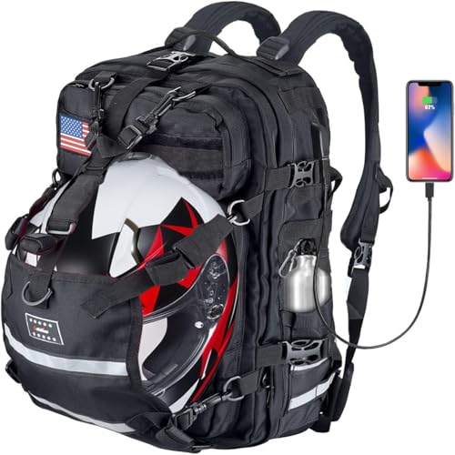 Sresk Large Capacity Motorcycle Backpacks for Men, Hiking Backpacks with USB Charging Port Motorcycle Helmet Backpack Cycling Backpack - Image 1