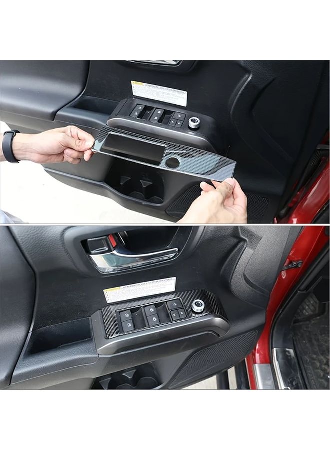 Carbon Fiber Window Switch Trim for Tacoma 15 22 Left Side Black - Image 5
