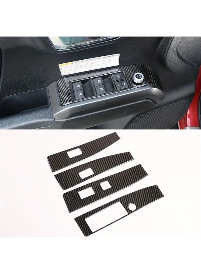Carbon Fiber Window Switch Trim for Tacoma 15 22 Left Side Black - Image 1
