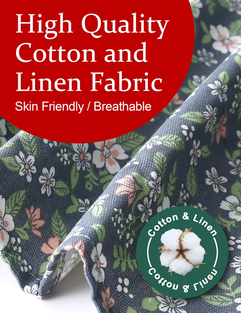 APRONNER Cozy Adjustable Cross Back Aprons for Women with Pockets Cotton Linen Cooking Kitchen Baking Pastoral Style - Image 4