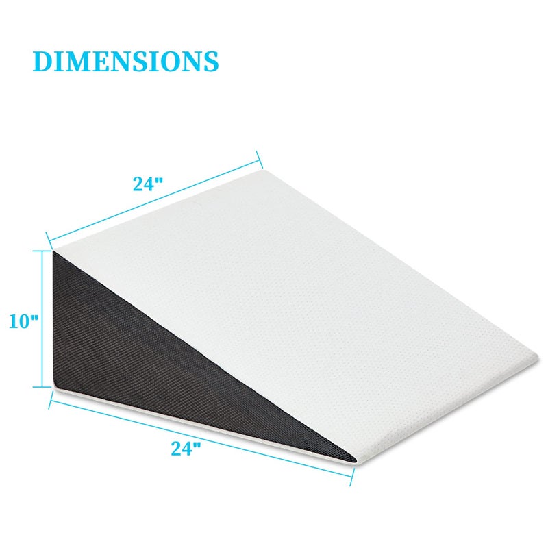 Touchutopia Bed Wedge Pillow for Sleeping, 10" 24" 24" Triangle Pillow Wedge, Cooling Memory Foam Top, Elevated Support Wedge Pillow - Removable Washable Cover - Image 5