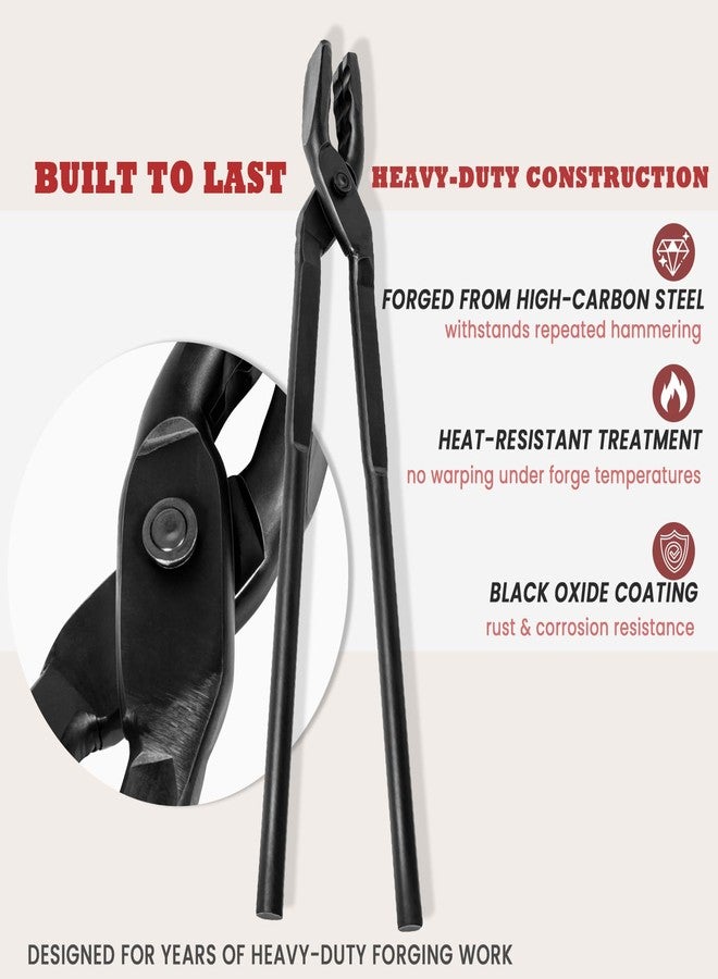 Camoo 15 inch Wolf Jaw Tongs, Blacksmith Tongs for Beginners & Professional Blacksmiths & Bladesmiths, Heavy Duty Blacksmithing Forge Tongs with Superior Jaw Grip - Image 5