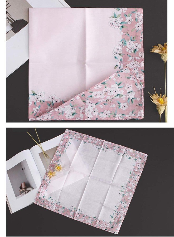MemoryHanky Ladies Handkerchiefs Large Cherry Blossom Print Hankies 17" Square, 002-3pcs, One Size - Image 4