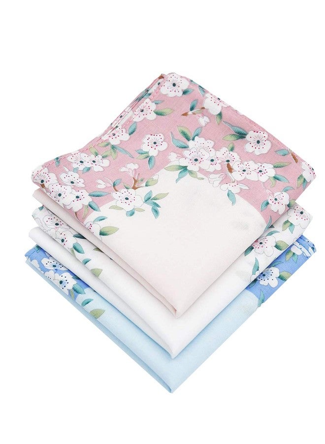MemoryHanky Ladies Handkerchiefs Large Cherry Blossom Print Hankies 17" Square, 002-3pcs, One Size - Image 1