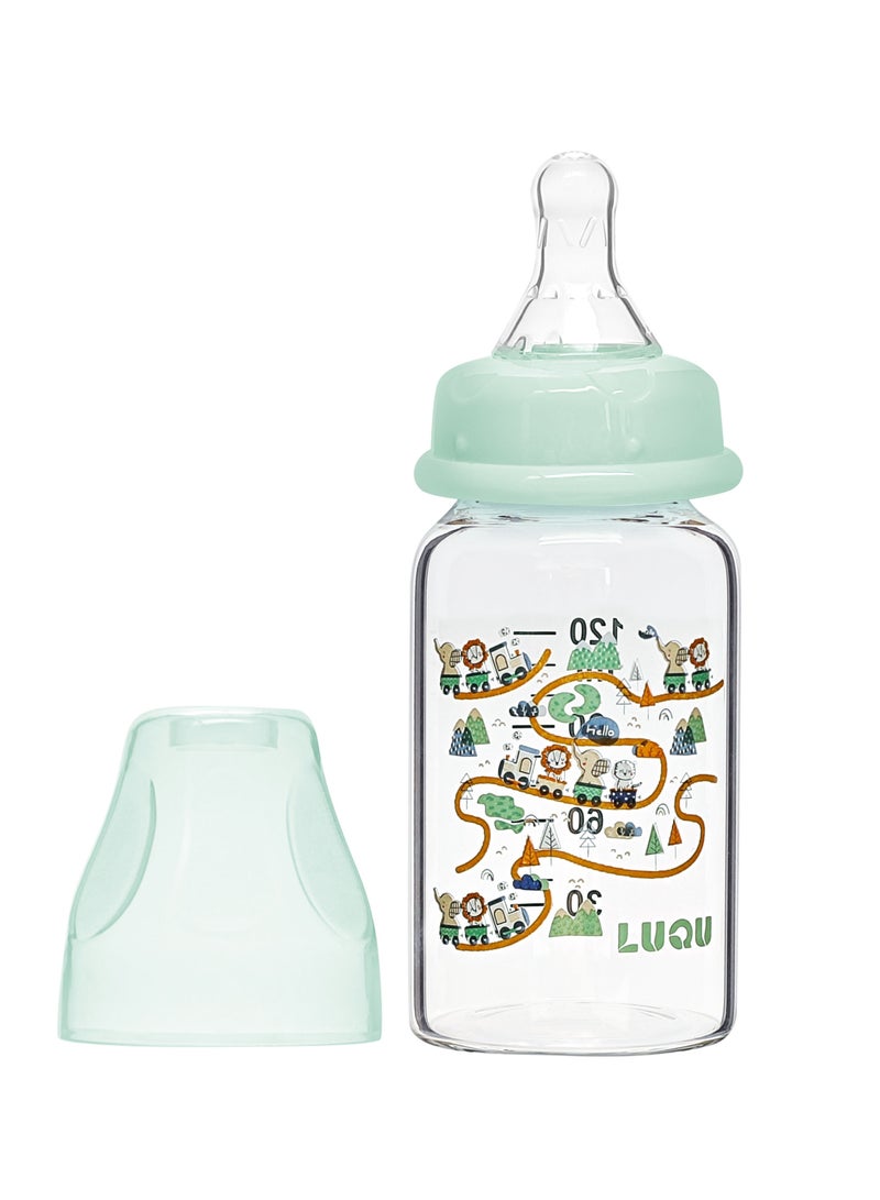 لوكو زجاجة الرضاعة الزجاجية الأفضل من لوكو للحليب للأطفال - خالية من مادة البيسفول أ، مضادة للمغص، 120 مل - Image 1