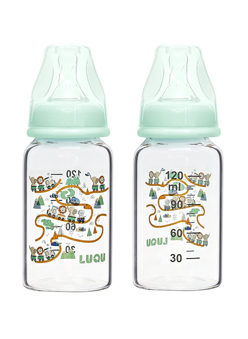 لوكو زجاجة الرضاعة الزجاجية الأفضل من لوكو للحليب للأطفال - خالية من مادة البيسفول أ، مضادة للمغص، 120 مل - Image 2