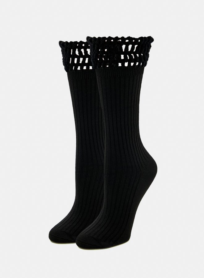 FOREVER 21 Crochet-Trim Crew Socks  - Image 1