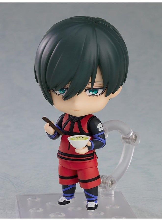 Halamodo Blue Lock 10 cm Articulated Chibi Rin Itoshi Anime Figure， Adorable Desk Ornament and Stylish Birthday Gift - Image 3