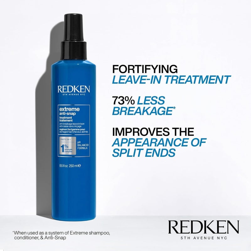 Redken Extreme Anti-Snap Anti-Breakage Leave-In Treatment For Distressed Hair - Fortifies & Helps Reduce Breakage, Infused With Proteins - Image 2