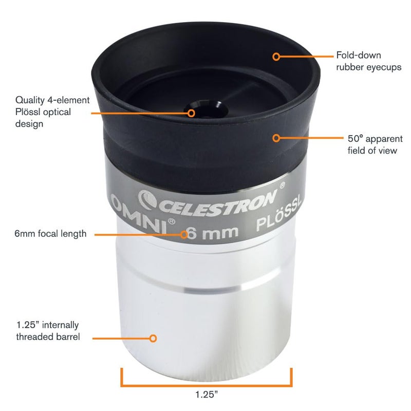 Celestron 93317 1-1/4-6 mm Omni Series Eyepiece - Image 2
