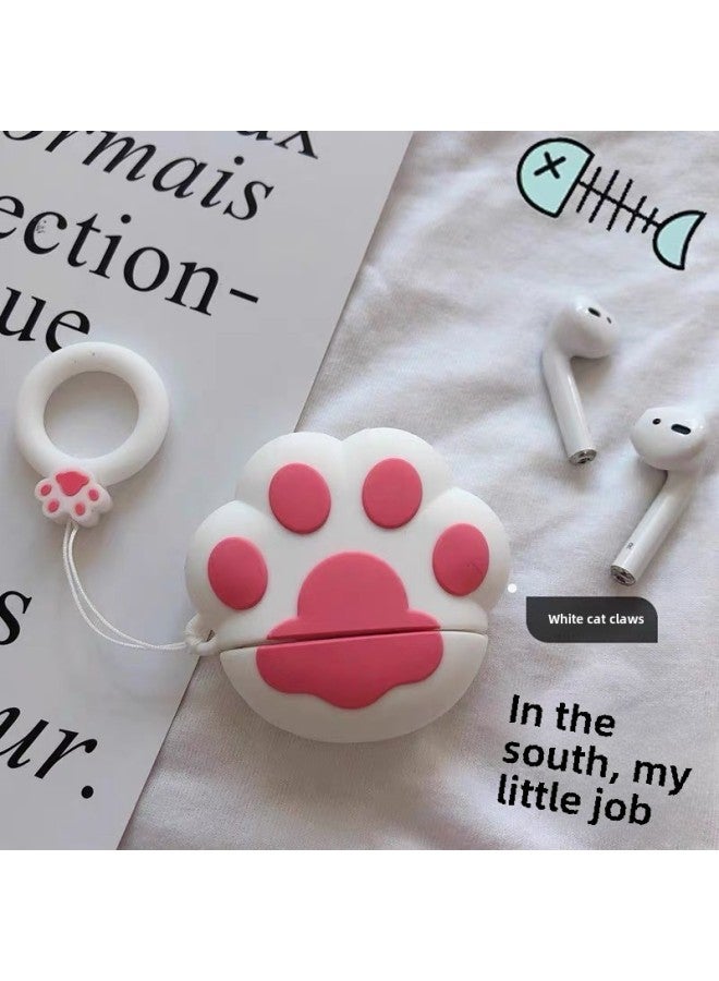 For Huawei FreeBuds SE2 Cartoon Wireless Bluetooth Headset Huawei SE3 Cute Silicone Protective Cover-Color:White Cat's Paw Ring-Model:Huawei Freebuds Se2  - Image 1