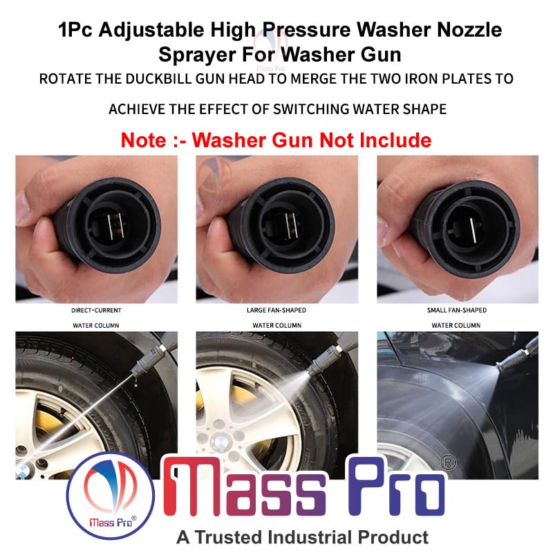Mass Pro 1Pc Pressure Washer Spray Gun Front Nozzle (Adjustable Nozzle) Suitable For Mostly Car Washer Guns - Image 3