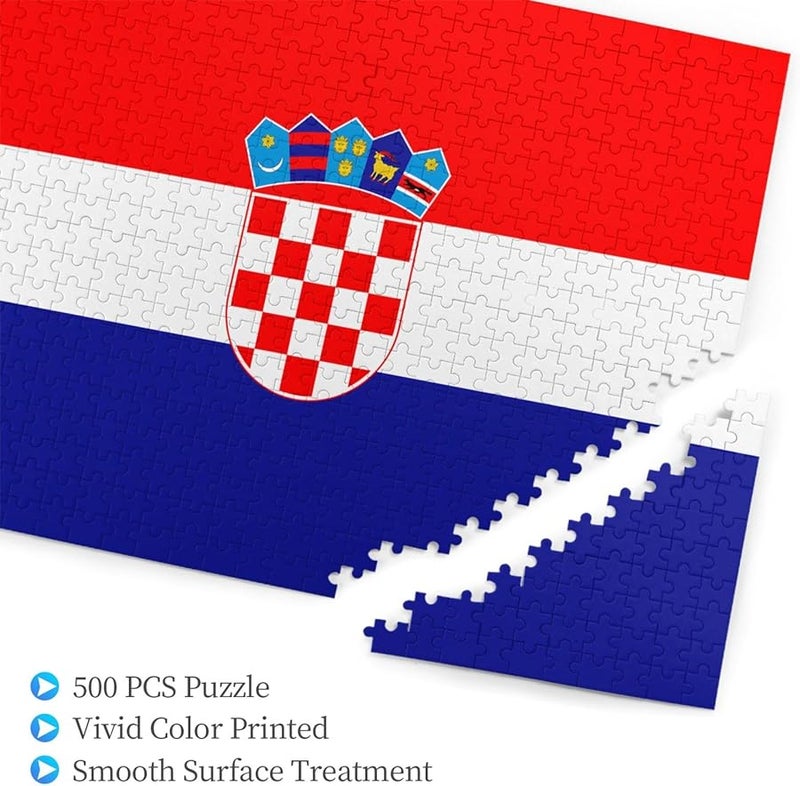 لغز علم كرواتيا 500 قطعة للكبار 20.4 × 15 ديكور منزلي هدية - Image 3