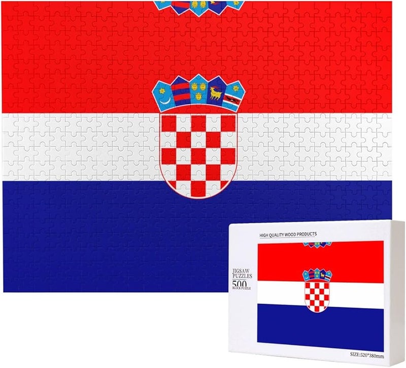 لغز علم كرواتيا 500 قطعة للكبار 20.4 × 15 ديكور منزلي هدية - Image 1