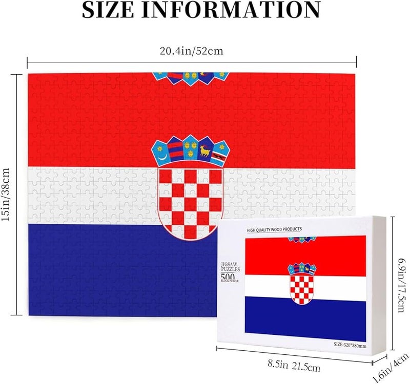لغز علم كرواتيا 500 قطعة للكبار 20.4 × 15 ديكور منزلي هدية - Image 5